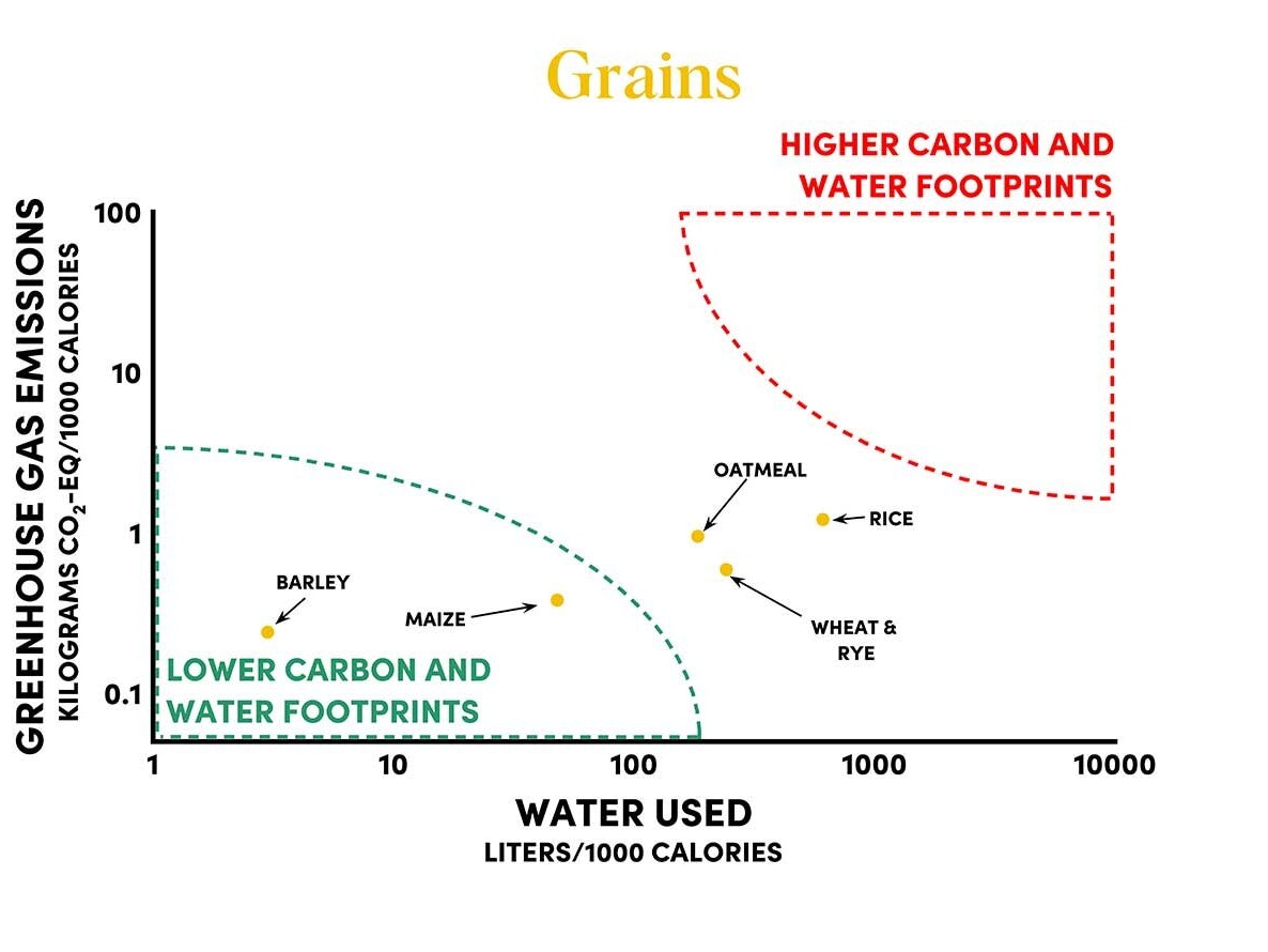 Carbon Emissions Water Usage In Grains