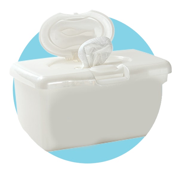 Image of a tub of baby wipes
